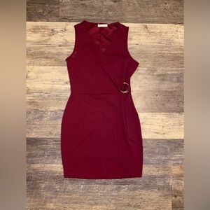 Bailey Blue Burgundy Mini Dress with Ring Detail
